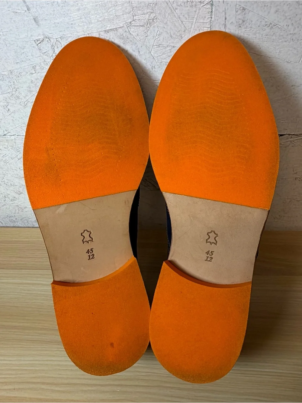 Bold Society Men's Navy Wingtip Oxfords with Orange Accents